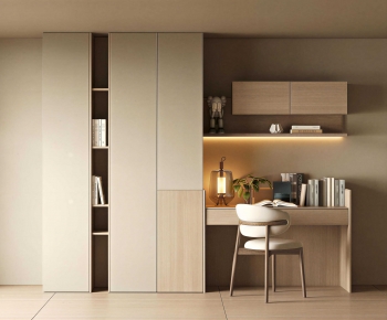 Modern Computer Desk And Chair-ID:214855911