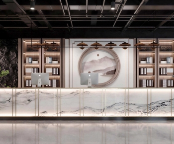 New Chinese Style Office Reception Desk-ID:538216118