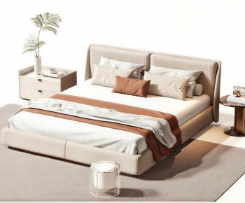 Modern Double Bed-ID:263055093