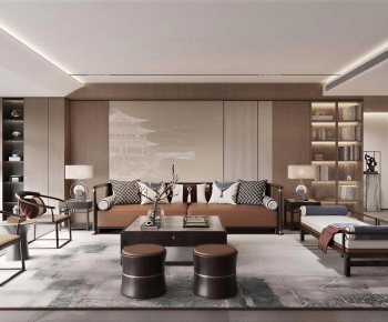 New Chinese Style A Living Room-ID:180644045