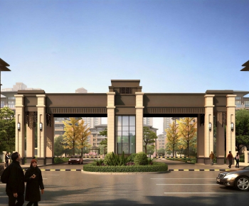 New Chinese Style Facade Element-ID:308495045
