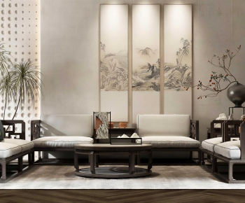 New Chinese Style A Living Room-ID:242645988