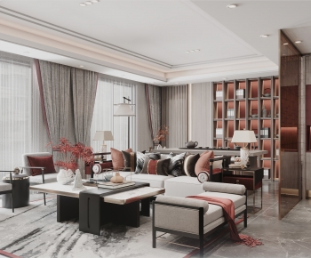 New Chinese Style A Living Room-ID:456186068