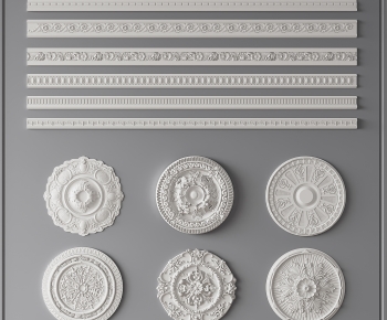 European Style Plaster Carved Top Plate-ID:464777955