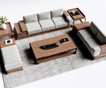 New Chinese Style Sofa Combination-ID:204704055