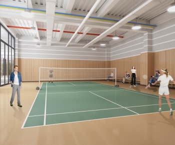 Modern Indoor Badminton Court-ID:790860795