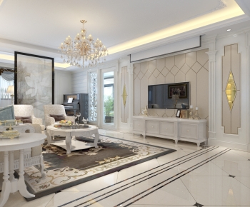 European Style A Living Room-ID:657774935