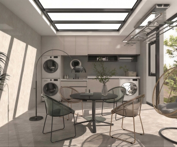 Modern Balcony Laundry Room-ID:868554126