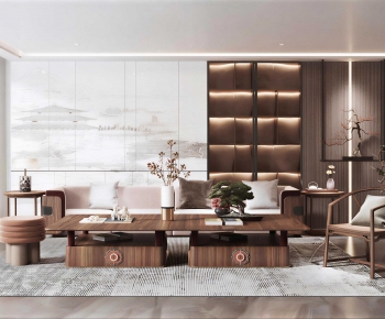 New Chinese Style A Living Room-ID:805978068