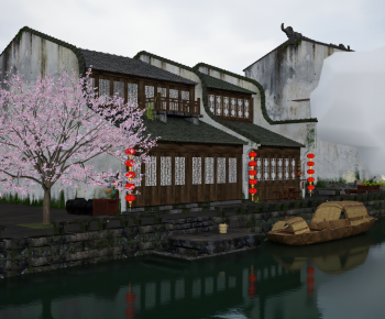 New Chinese Style Commercial Street-ID:332510558