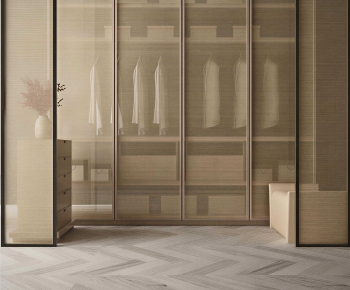 Wabi-sabi Style Clothes Storage Area-ID:444715983
