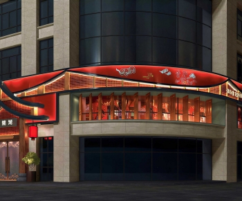 New Chinese Style Facade Element-ID:595189091