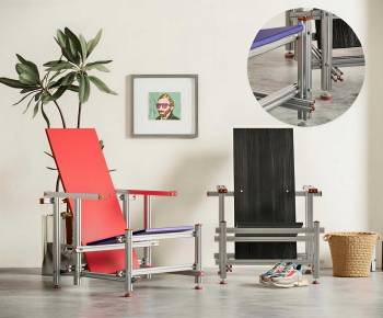 Industrial Style Dining Table And Chairs-ID:748061901