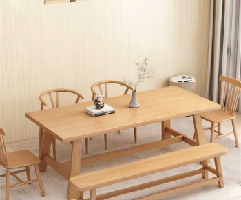 Japanese Style Dining Table And Chairs-ID:691790644