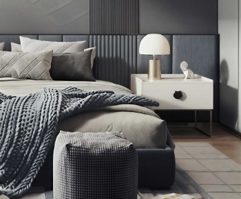 Modern Double Bed-ID:946818118