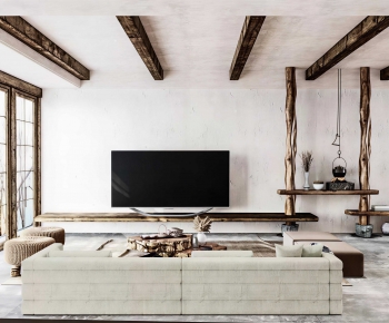 Wabi-sabi Style A Living Room-ID:124569893