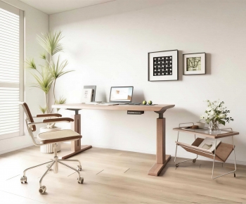 Modern Computer Desk And Chair-ID:347387085