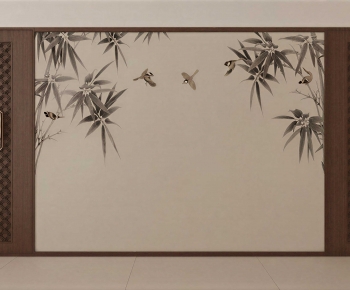 New Chinese Style TV Wall-ID:790447001