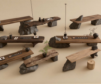Wabi-sabi Style Tea Tables And Chairs-ID:412607911