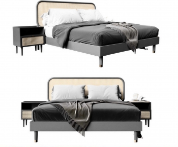 Modern Double Bed-ID:877815015