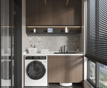 Modern Balcony Laundry Room-ID:389075991
