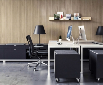 Modern Office Desk And Chair-ID:677458059