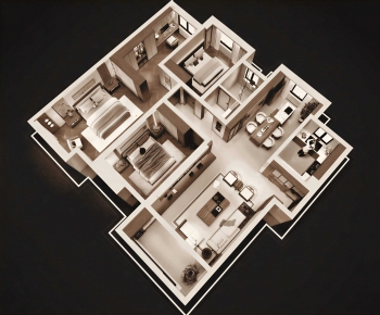 Modern A Bird's-eye View Of Home Decoration-ID:641022928