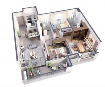 Modern A Bird's-eye View Of Home Decoration-ID:302946099