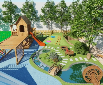Modern Outdoor Space In Kindergarten-ID:693012007