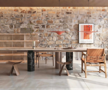 Wabi-sabi Style Dining Room-ID:740998989