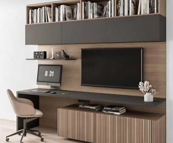 Modern Computer Desk And Chair-ID:908492093
