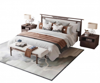 New Chinese Style Double Bed-ID:930190094