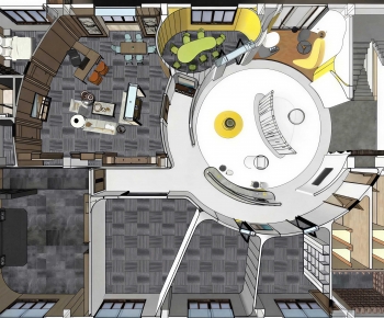 Modern Bird 's-eye View Of Office-ID:739696032