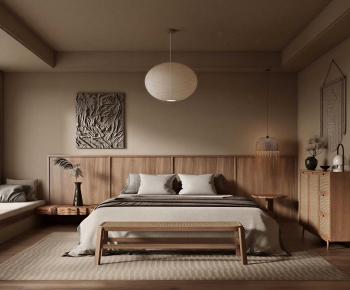 Wabi-sabi Style Bedroom-ID:959563975