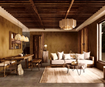 Wabi-sabi Style A Living Room-ID:835954904