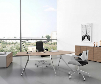 Modern Office Desk And Chair-ID:684253933