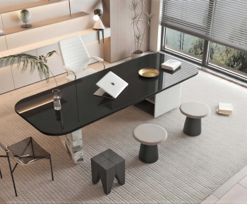 Modern Computer Desk And Chair-ID:941917902