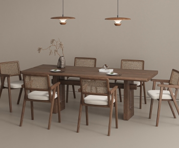 Wabi-sabi Style Dining Table And Chairs-ID:874012954