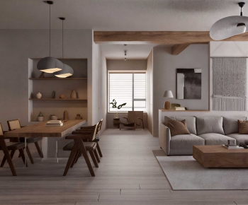 Wabi-sabi Style A Living Room-ID:871342903
