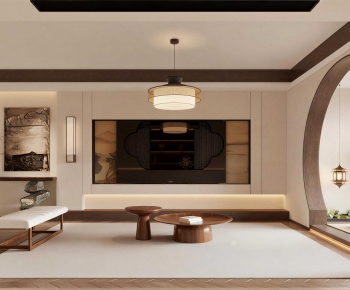 New Chinese Style A Living Room-ID:394393924