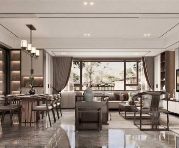 New Chinese Style A Living Room-ID:767211911