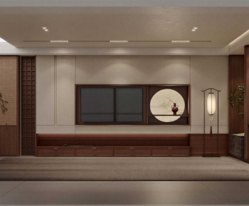 New Chinese Style TV Wall-ID:787633902