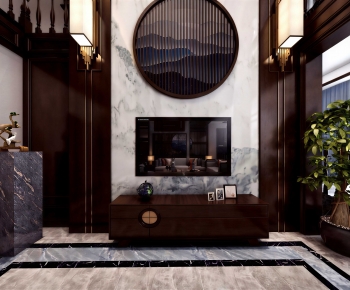 New Chinese Style A Living Room-ID:175232898