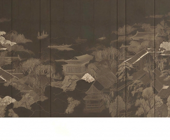 New Chinese Style TV Wall-ID:564121018