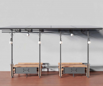 Industrial Style Dining Table And Chairs-ID:337460041