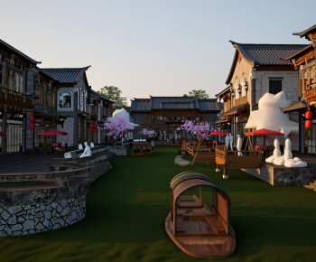 New Chinese Style Commercial Street-ID:594669102