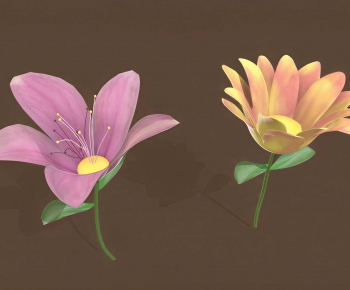 Modern Flowers And Grass-ID:251522063