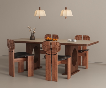 Wabi-sabi Style Dining Table And Chairs-ID:747360945