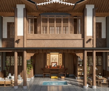 New Chinese Style A Living Room-ID:839379073