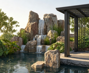 New Chinese Style Rockery Waterscape-ID:895006907